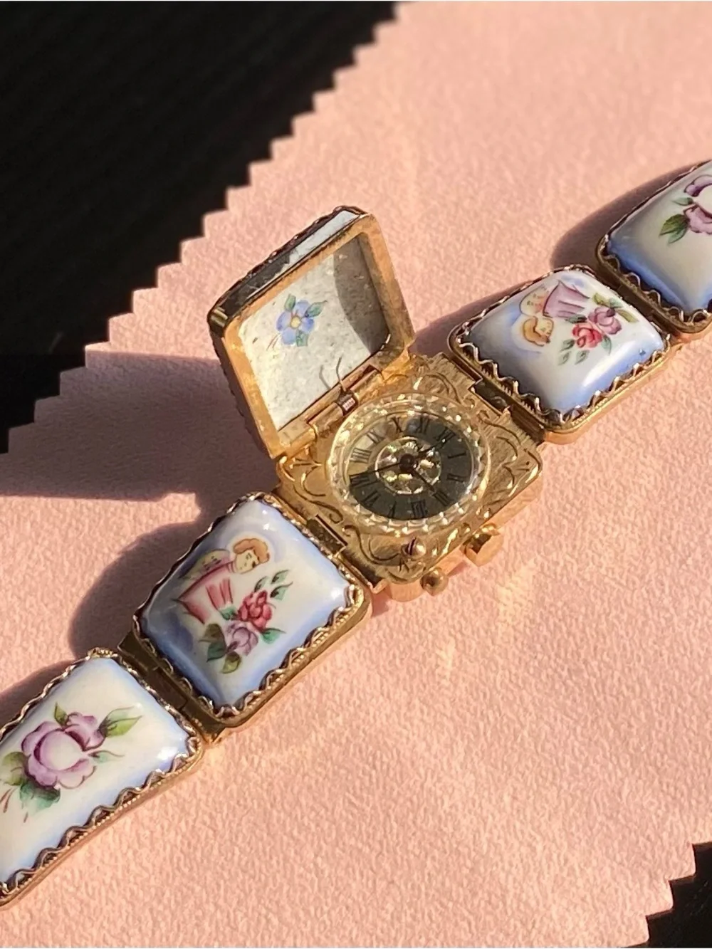 Vintage Chaika secret watch from the Soviet Union era with Finift enamel work